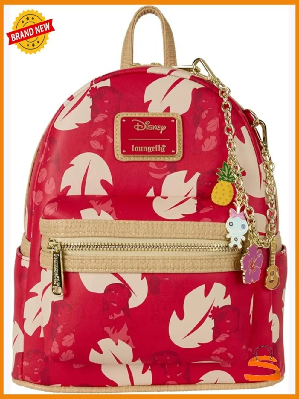 Disney Lilo and Stitch Mini Backpack Faux Leather Adjustable Straps